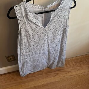 Loft, light blue eyelet mini dress, size 12